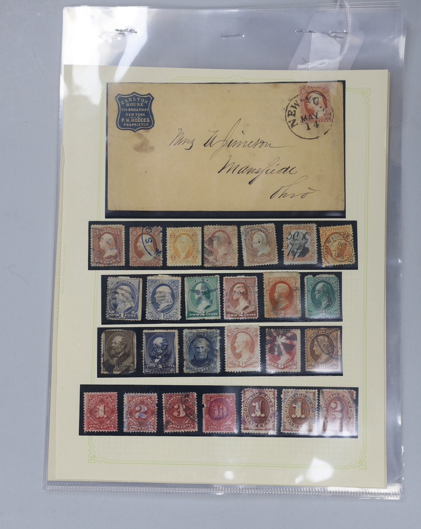 A collection of early American stamps